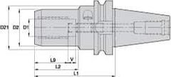 Kennametal - BT30 Taper Shank, 3/4" Hole Diam, Hydraulic Tool Holder/Chuck - 41.66mm Nose Diam, 4.13" Projection, 40.89mm Clamp Depth, 15,000 RPM, Through Coolant - Exact Tool & Supply