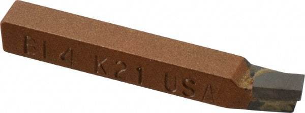 Made in USA - 1/4 x 1/4" Shank, Lead Angle Turning Single Point Tool Bit - BL-4, Grade K21 - Exact Tool & Supply