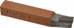 Made in USA - 3/8 x 3/8" Shank, Lead Angle Turning Single Point Tool Bit - BL-6, Grade K21 - Exact Tool & Supply