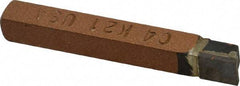 Made in USA - 1/4 x 1/4" Shank, Square Nose Single Point Tool Bit - C-4, Grade K21 - Exact Tool & Supply