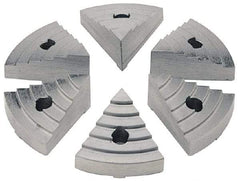 Value Collection - 6" Chuck Capacity, JF Attachment, Round Soft Lathe Chuck Jaw - 8 Jaws, Steel, 60mm Long x 18.4mm High - Exact Tool & Supply