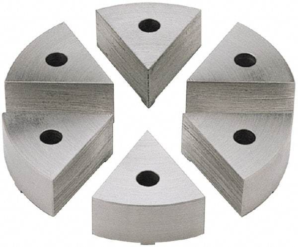 Value Collection - 6" Chuck Capacity, JF Attachment, Round Soft Lathe Chuck Jaw - 6 Jaws, Steel, 22mm Long x 9.1mm High - Exact Tool & Supply