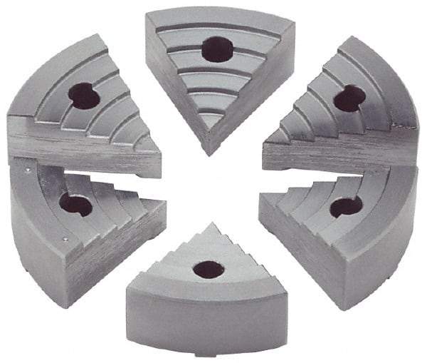 Value Collection - 2" Chuck Capacity, JF Attachment, Round Soft Lathe Chuck Jaw - 6 Jaws, Steel - Exact Tool & Supply