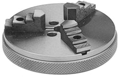 Value Collection - 3 Jaws, 2.75" Diam, Self Centering Manual Lathe Chuck - Plain Back Mount Spindle, Reversible, 5/16" Through Hole Diam, Forged Steel - Exact Tool & Supply