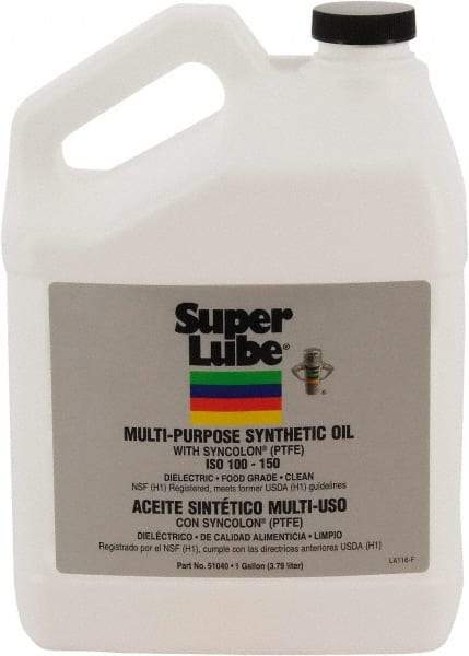 Synco Chemical - 1 Gal Bottle Synthetic Multi-Purpose Oil - -42.78 to 232.22°F, SAE 85W, ISO 150, 681.5 SUS at 40°C, Food Grade - Exact Tool & Supply