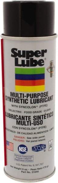 Synco Chemical - 6 oz Aerosol Synthetic General Purpose Grease - Translucent White, Food Grade, 450°F Max Temp, NLGIG 2, - Exact Tool & Supply