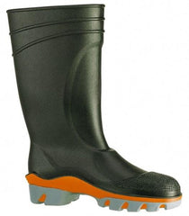 Dunlop Protective Footwear - Men's Size 15 Medium Width Plain Knee Boot - Black, PVC Upper, 15" High, Chemical Resistant, Waterproof - Exact Tool & Supply