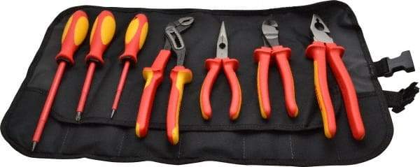 Knipex - 7 Piece Insulated Hand Tool Set - Comes in Tool Roll - Exact Tool & Supply