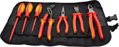 Knipex - 7 Piece Insulated Hand Tool Set - Comes in Tool Roll - Exact Tool & Supply