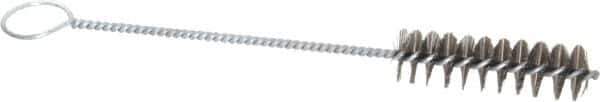PRO-SOURCE - 3" Long x 7/8" Diam Steel Twisted Wire Bristle Brush - Single Spiral, 10" OAL, 0.008" Wire Diam, 0.16" Shank Diam - Exact Tool & Supply
