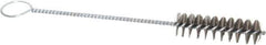 PRO-SOURCE - 3" Long x 7/8" Diam Steel Twisted Wire Bristle Brush - Single Spiral, 10" OAL, 0.008" Wire Diam, 0.16" Shank Diam - Exact Tool & Supply