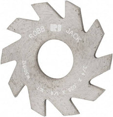 RobbJack - 3/4" Diam x 0.028" Blade Thickness x 1/4" Arbor Hole Diam, 10 Tooth Slitting and Slotting Saw - Arbor Connection, Right Hand, Uncoated, Solid Carbide, Concave Ground - Exact Tool & Supply