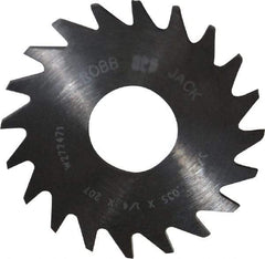 RobbJack - 3/4" Diam x 0.035" Blade Thickness x 1/4" Arbor Hole Diam, 20 Tooth Slitting and Slotting Saw - Arbor Connection, Right Hand, Uncoated, Solid Carbide, Concave Ground - Exact Tool & Supply