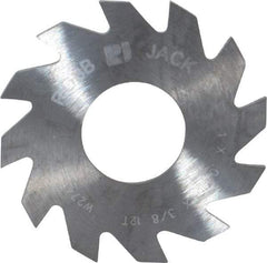 RobbJack - 1" Diam x 0.04" Blade Thickness x 3/8" Arbor Hole Diam, 12 Tooth Slitting and Slotting Saw - Arbor Connection, Right Hand, Uncoated, Solid Carbide, Concave Ground - Exact Tool & Supply