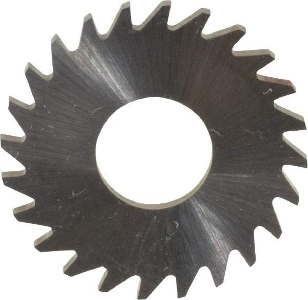 RobbJack - 1" Diam x 1/16" Blade Thickness x 3/8" Arbor Hole Diam, 24 Tooth Slitting and Slotting Saw - Arbor Connection, Right Hand, Uncoated, Solid Carbide, Concave Ground - Exact Tool & Supply