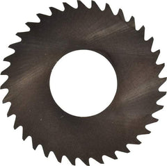 RobbJack - 1-1/4" Diam x 0.01" Blade Thickness x 1/2" Arbor Hole Diam, 36 Tooth Slitting and Slotting Saw - Arbor Connection, Right Hand, Uncoated, Solid Carbide, Concave Ground - Exact Tool & Supply