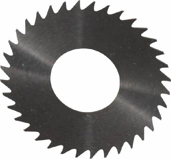 RobbJack - 1-1/4" Diam x 0.014" Blade Thickness x 1/2" Arbor Hole Diam, 36 Tooth Slitting and Slotting Saw - Arbor Connection, Right Hand, Uncoated, Solid Carbide, Concave Ground - Exact Tool & Supply