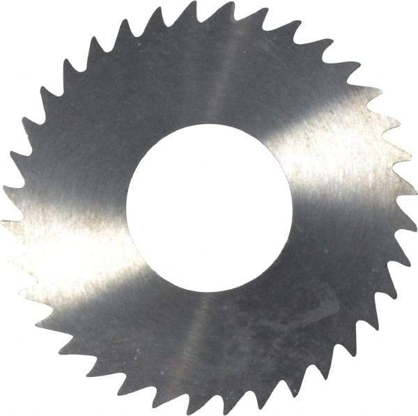 RobbJack - 1-1/4" Diam x 1/16" Blade Thickness x 1/2" Arbor Hole Diam, 36 Tooth Slitting and Slotting Saw - Arbor Connection, Right Hand, Uncoated, Solid Carbide, Concave Ground - Exact Tool & Supply