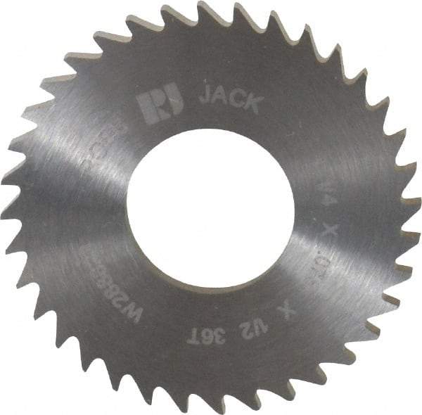 RobbJack - 1-1/4" Diam x 0.0781" Blade Thickness x 1/2" Arbor Hole Diam, 36 Tooth Slitting and Slotting Saw - Arbor Connection, Right Hand, Uncoated, Solid Carbide, Concave Ground - Exact Tool & Supply