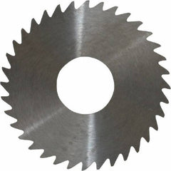 RobbJack - 1-1/2" Diam x 0.018" Blade Thickness x 1/2" Arbor Hole Diam, 36 Tooth Slitting and Slotting Saw - Arbor Connection, Right Hand, Uncoated, Solid Carbide, Concave Ground - Exact Tool & Supply