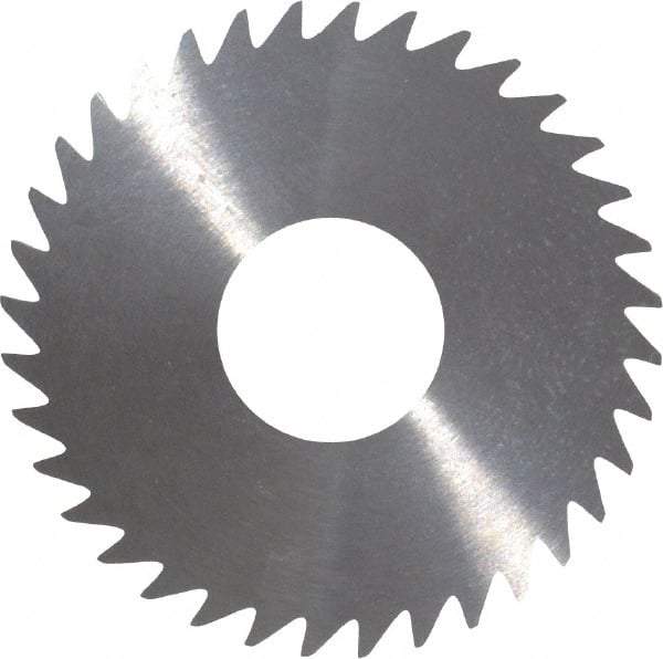 RobbJack - 1-1/2" Diam x 0.023" Blade Thickness x 1/2" Arbor Hole Diam, 36 Tooth Slitting and Slotting Saw - Arbor Connection, Right Hand, Uncoated, Solid Carbide, Concave Ground - Exact Tool & Supply