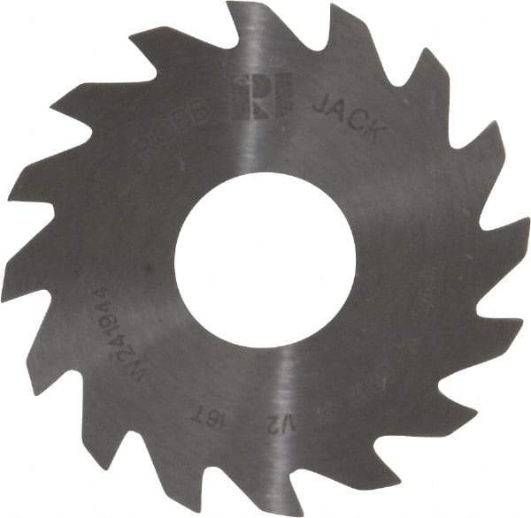 RobbJack - 1-1/2" Diam x 0.0312" Blade Thickness x 1/2" Arbor Hole Diam, 16 Tooth Slitting and Slotting Saw - Arbor Connection, Right Hand, Uncoated, Solid Carbide, Concave Ground - Exact Tool & Supply