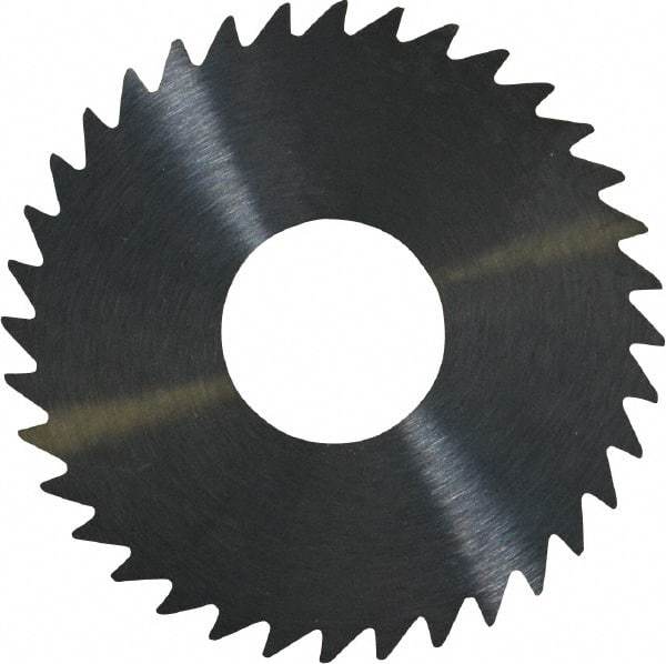 RobbJack - 1-1/2" Diam x 0.04" Blade Thickness x 1/2" Arbor Hole Diam, 36 Tooth Slitting and Slotting Saw - Arbor Connection, Right Hand, Uncoated, Solid Carbide, Concave Ground - Exact Tool & Supply