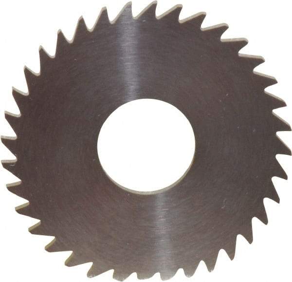 RobbJack - 1-1/2" Diam x 0.0781" Blade Thickness x 1/2" Arbor Hole Diam, 36 Tooth Slitting and Slotting Saw - Arbor Connection, Right Hand, Uncoated, Solid Carbide, Concave Ground - Exact Tool & Supply