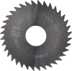 RobbJack - 1-3/4" Diam x 1/16" Blade Thickness x 1/2" Arbor Hole Diam, 36 Tooth Slitting and Slotting Saw - Arbor Connection, Right Hand, Uncoated, Solid Carbide, Concave Ground - Exact Tool & Supply