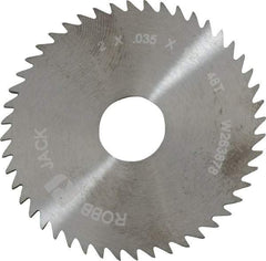 RobbJack - 2" Diam x 0.035" Blade Thickness x 1/2" Arbor Hole Diam, 48 Tooth Slitting and Slotting Saw - Arbor Connection, Right Hand, Uncoated, Solid Carbide, Concave Ground - Exact Tool & Supply