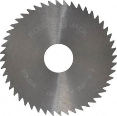 RobbJack - 2" Diam x 0.051" Blade Thickness x 1/2" Arbor Hole Diam, 48 Tooth Slitting and Slotting Saw - Arbor Connection, Right Hand, Uncoated, Solid Carbide, Concave Ground - Exact Tool & Supply