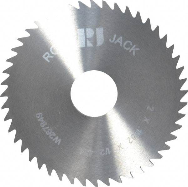 RobbJack - 2" Diam x 0.1562" Blade Thickness x 1/2" Arbor Hole Diam, 48 Tooth Slitting and Slotting Saw - Arbor Connection, Right Hand, Uncoated, Solid Carbide, Concave Ground - Exact Tool & Supply