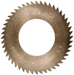 RobbJack - 2" Diam x 0.0312" Blade Thickness x 1" Arbor Hole Diam, 48 Tooth Slitting and Slotting Saw - Arbor Connection, Right Hand, Uncoated, Solid Carbide, Concave Ground - Exact Tool & Supply
