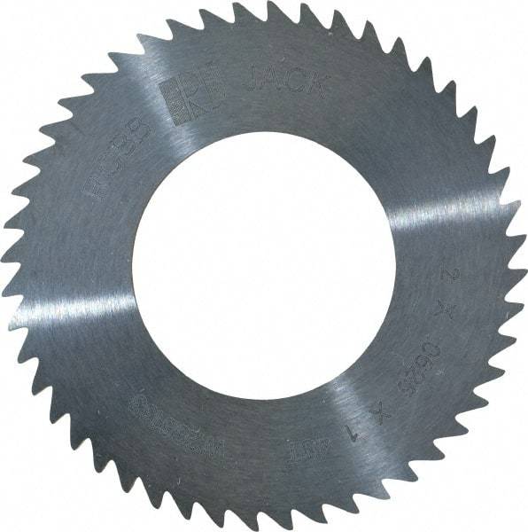 RobbJack - 2" Diam x 1/16" Blade Thickness x 1" Arbor Hole Diam, 48 Tooth Slitting and Slotting Saw - Arbor Connection, Right Hand, Uncoated, Solid Carbide, Concave Ground - Exact Tool & Supply