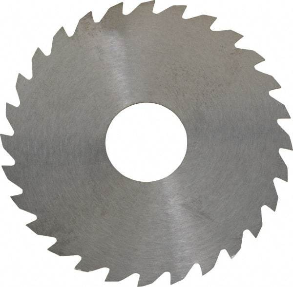 RobbJack - 2-1/4" Diam x 0.0312" Blade Thickness x 5/8" Arbor Hole Diam, 28 Tooth Slitting and Slotting Saw - Arbor Connection, Right Hand, Uncoated, Solid Carbide, Concave Ground - Exact Tool & Supply