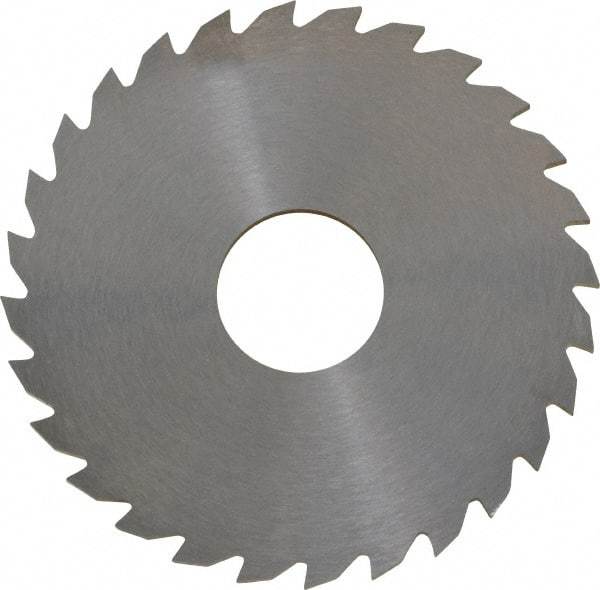 RobbJack - 2-1/4" Diam x 0.0781" Blade Thickness x 5/8" Arbor Hole Diam, 28 Tooth Slitting and Slotting Saw - Arbor Connection, Right Hand, Uncoated, Solid Carbide, Concave Ground - Exact Tool & Supply