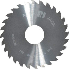 RobbJack - 2-1/4" Diam x 1/8" Blade Thickness x 5/8" Arbor Hole Diam, 28 Tooth Slitting and Slotting Saw - Arbor Connection, Right Hand, Uncoated, Solid Carbide, Concave Ground - Exact Tool & Supply