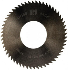 RobbJack - 2-1/2" Diam x 0.0312" Blade Thickness x 1" Arbor Hole Diam, 56 Tooth Slitting and Slotting Saw - Arbor Connection, Right Hand, Uncoated, Solid Carbide, Concave Ground - Exact Tool & Supply