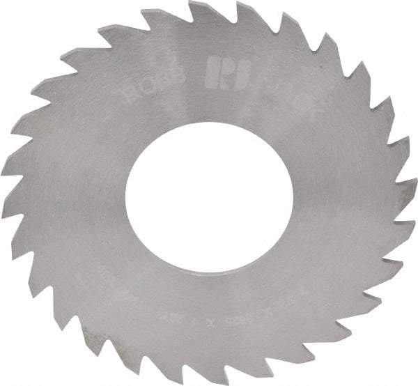 RobbJack - 2-1/2" Diam x 1/16" Blade Thickness x 1" Arbor Hole Diam, 28 Tooth Slitting and Slotting Saw - Arbor Connection, Right Hand, Uncoated, Solid Carbide, Concave Ground - Exact Tool & Supply