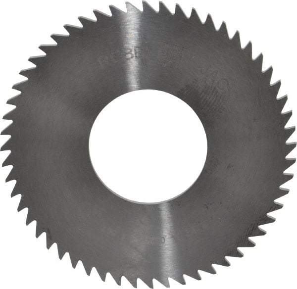 RobbJack - 2-1/2" Diam x 1/16" Blade Thickness x 1" Arbor Hole Diam, 56 Tooth Slitting and Slotting Saw - Arbor Connection, Right Hand, Uncoated, Solid Carbide, Concave Ground - Exact Tool & Supply