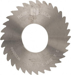 RobbJack - 3" Diam x 0.0781" Blade Thickness x 1" Arbor Hole Diam, 30 Tooth Slitting and Slotting Saw - Arbor Connection, Right Hand, Uncoated, Solid Carbide, Concave Ground - Exact Tool & Supply