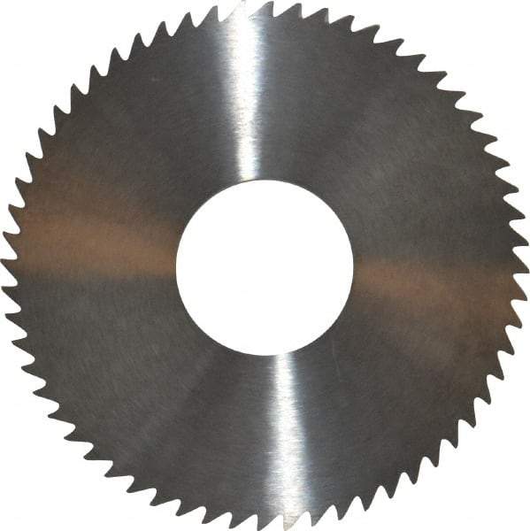 RobbJack - 3" Diam x 1/8" Blade Thickness x 1" Arbor Hole Diam, 60 Tooth Slitting and Slotting Saw - Arbor Connection, Right Hand, Uncoated, Solid Carbide, Concave Ground - Exact Tool & Supply
