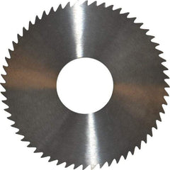 RobbJack - 3" Diam x 1/8" Blade Thickness x 1" Arbor Hole Diam, 60 Tooth Slitting and Slotting Saw - Arbor Connection, Right Hand, Uncoated, Solid Carbide, Concave Ground - Exact Tool & Supply