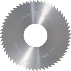 RobbJack - 3" Diam x 3/16" Blade Thickness x 1" Arbor Hole Diam, 60 Tooth Slitting and Slotting Saw - Arbor Connection, Right Hand, Uncoated, Solid Carbide, Concave Ground - Exact Tool & Supply