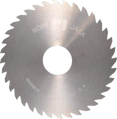RobbJack - 4" Diam x 0.0312" Blade Thickness x 1" Arbor Hole Diam, 36 Tooth Slitting and Slotting Saw - Arbor Connection, Right Hand, Uncoated, Solid Carbide, Concave Ground - Exact Tool & Supply