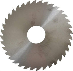 RobbJack - 4" Diam x 0.04" Blade Thickness x 1" Arbor Hole Diam, 36 Tooth Slitting and Slotting Saw - Arbor Connection, Right Hand, Uncoated, Solid Carbide, Concave Ground - Exact Tool & Supply