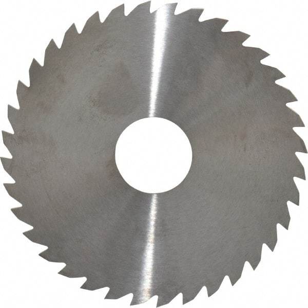 RobbJack - 4" Diam x 0.0781" Blade Thickness x 1" Arbor Hole Diam, 36 Tooth Slitting and Slotting Saw - Arbor Connection, Right Hand, Uncoated, Solid Carbide, Concave Ground - Exact Tool & Supply