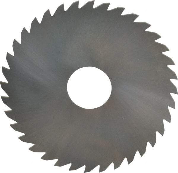 RobbJack - 4" Diam x 0.0937" Blade Thickness x 1" Arbor Hole Diam, 36 Tooth Slitting and Slotting Saw - Arbor Connection, Right Hand, Uncoated, Solid Carbide, Concave Ground - Exact Tool & Supply