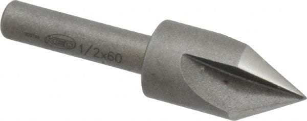 Keo - 1/2" Head Diam, 1/4" Shank Diam, 3 Flute 60° High Speed Steel Countersink - Exact Tool & Supply