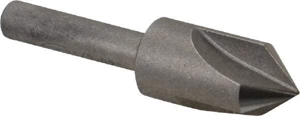 Keo - 1/2" Head Diam, 1/4" Shank Diam, 3 Flute 82° High Speed Steel Countersink - Bright Finish, 2" OAL, Single End, Straight Shank, Right Hand Cut - Exact Tool & Supply